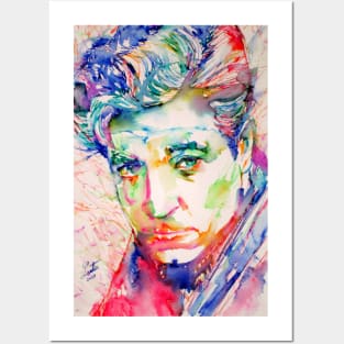 JEAN GABIN watercolor and ink portrait Posters and Art